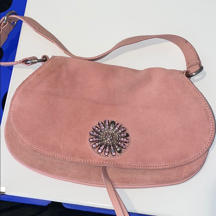 Gently Used As Is Pink Suede Handbag By NyCo